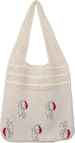 Crochet Tote Bag Women's Summer Aesthetic Mesh Beach Bags Knitting Handbags Cute