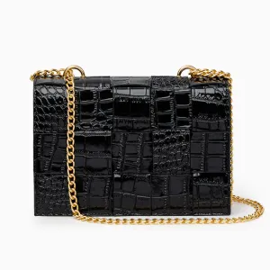 Crocodile Texture Crossbody Bag