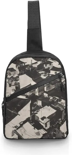 Crossbody Bag for Women Men Chest Bag Green Decorative Pattern Sling Bag Crossbody Shoulder Bag Sling Backpack