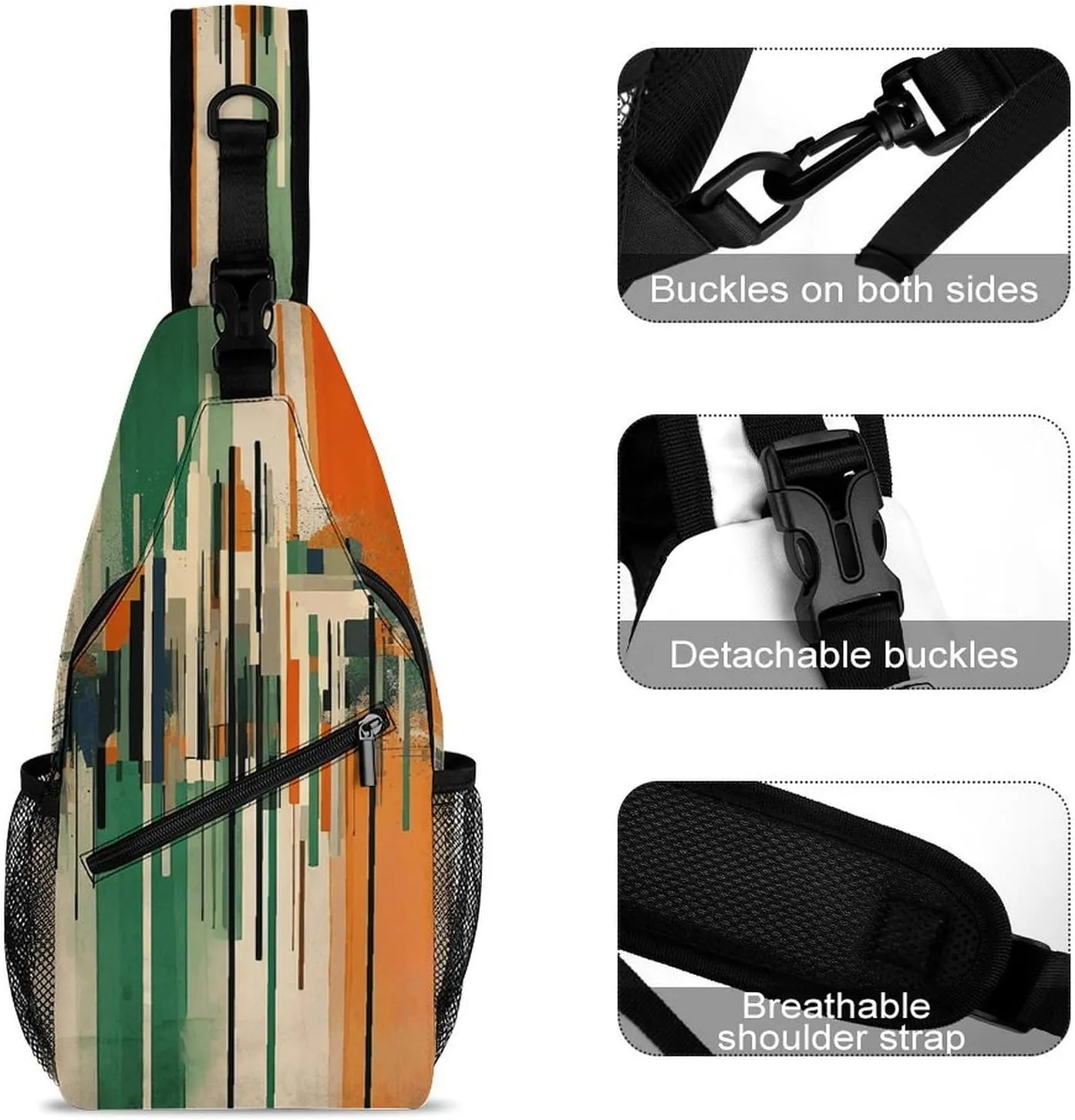 Crossbody Bag for Women Men Chest Bag Small Hound Pattern Sling Bag Crossbody Shoulder Bag Sling Backpack