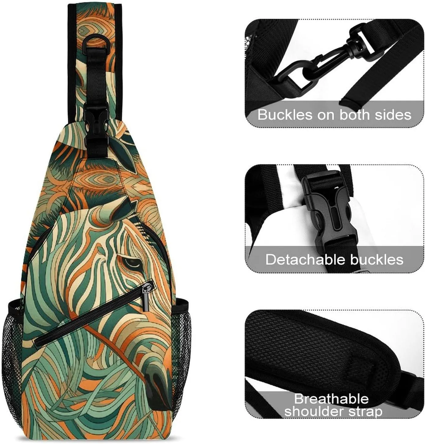 Crossbody Bag for Women Men Chest Bag Small Hound Pattern Sling Bag Crossbody Shoulder Bag Sling Backpack