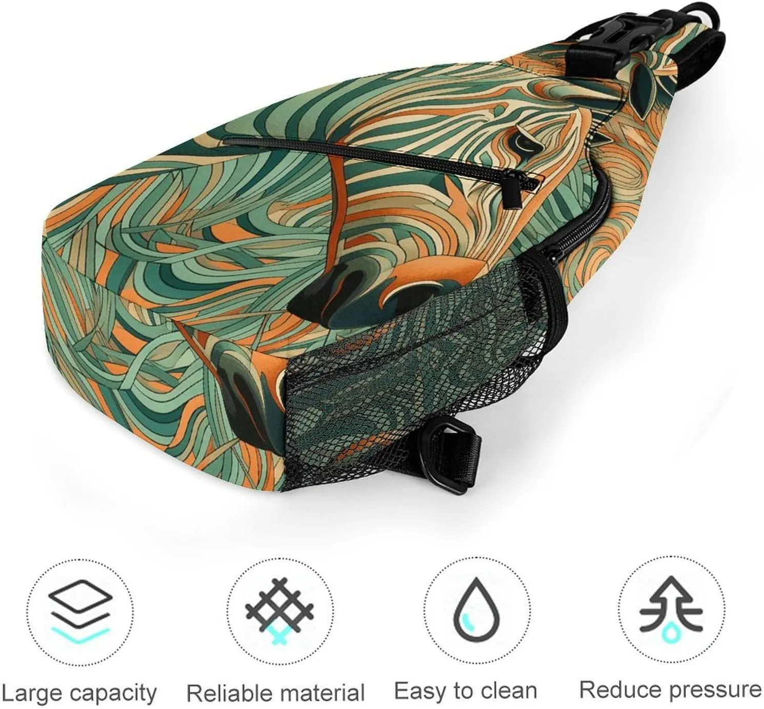 Crossbody Bag for Women Men Chest Bag Small Hound Pattern Sling Bag Crossbody Shoulder Bag Sling Backpack