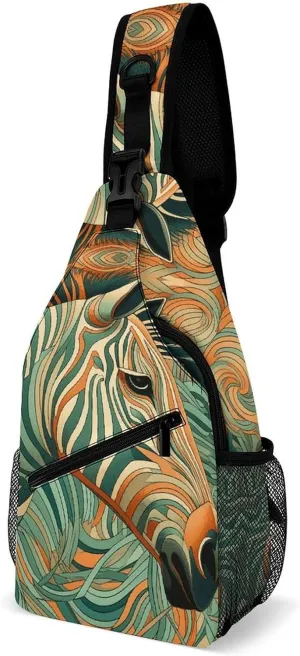 Crossbody Bag for Women Men Chest Bag Small Hound Pattern Sling Bag Crossbody Shoulder Bag Sling Backpack