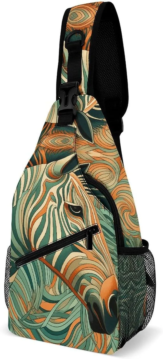 Crossbody Bag for Women Men Chest Bag Small Hound Pattern Sling Bag Crossbody Shoulder Bag Sling Backpack
