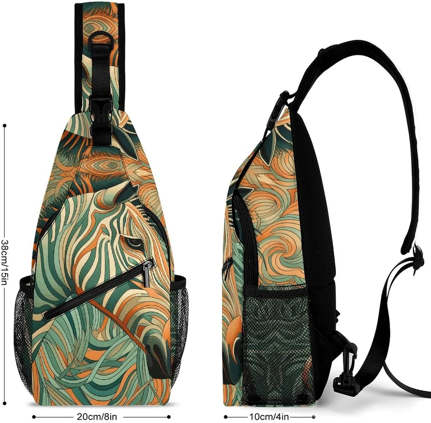 Crossbody Bag for Women Men Chest Bag Small Hound Pattern Sling Bag Crossbody Shoulder Bag Sling Backpack