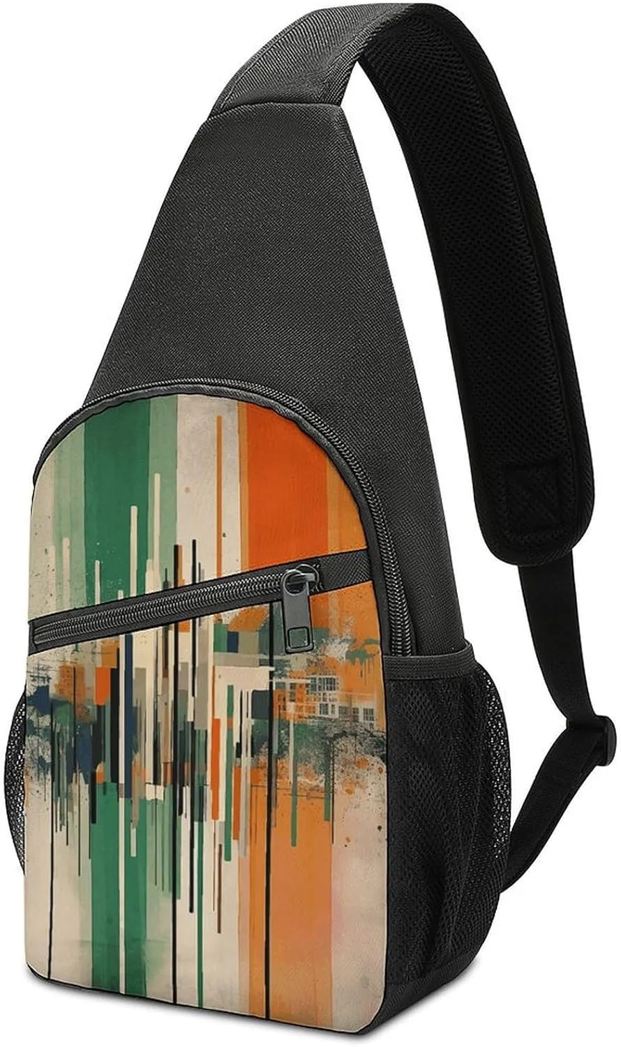 Crossbody Bag for Women Men Sling Bag Small Hound Pattern Chest Bag Crossbody Adjustable Shoulder Bag