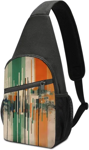 Crossbody Bag for Women Men Sling Bag Small Hound Pattern Chest Bag Crossbody Adjustable Shoulder Bag
