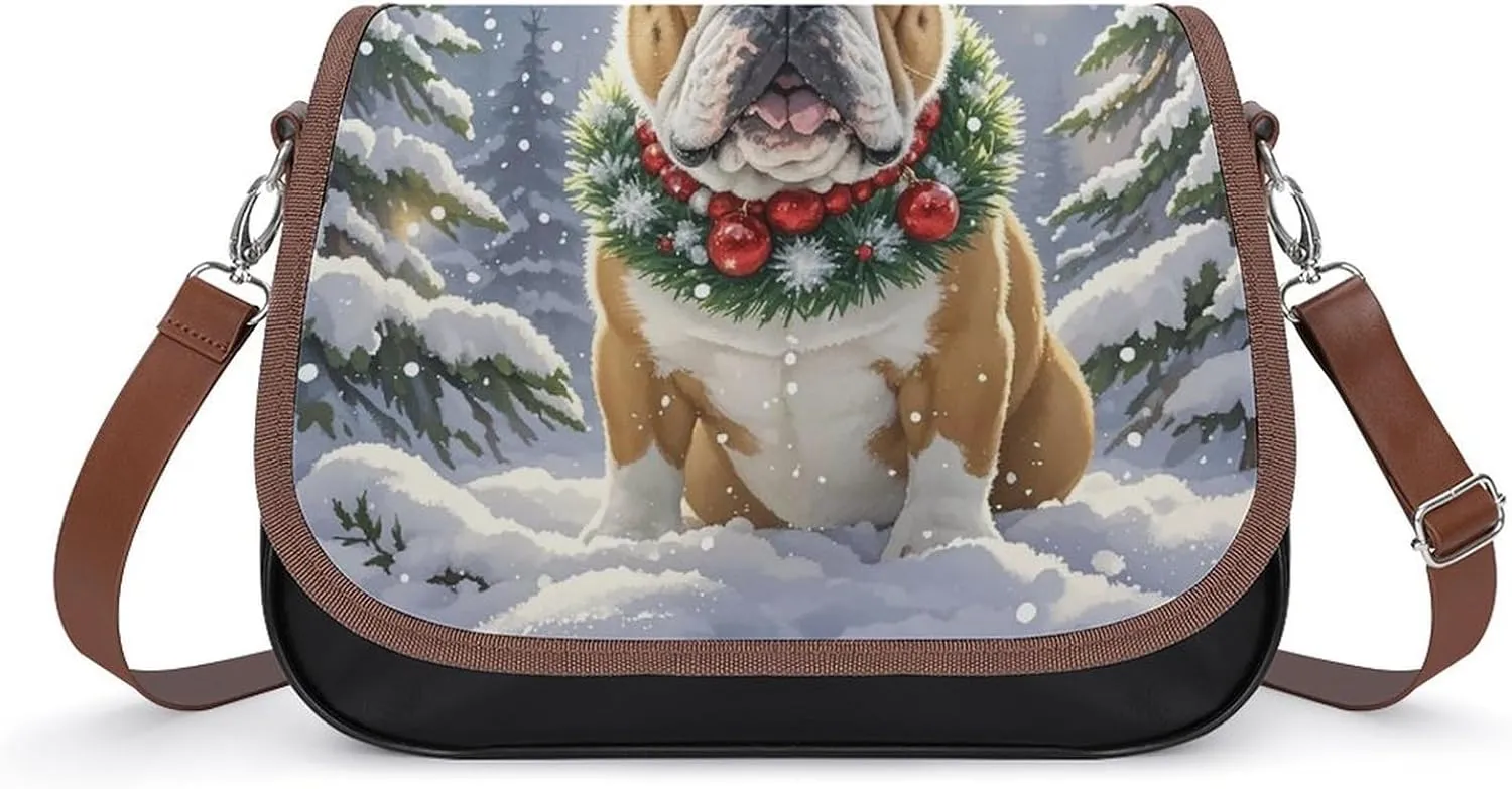 Crossbody Bags for Women Shoulder Bag Leather Handbag Christmas Garland Messenger Bag Office Work Bags