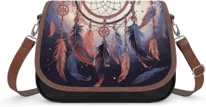 Crossbody Bags for Women Shoulder Bag Leather Handbag Native American Dream Catcher Messenger Bag Office Work Bags