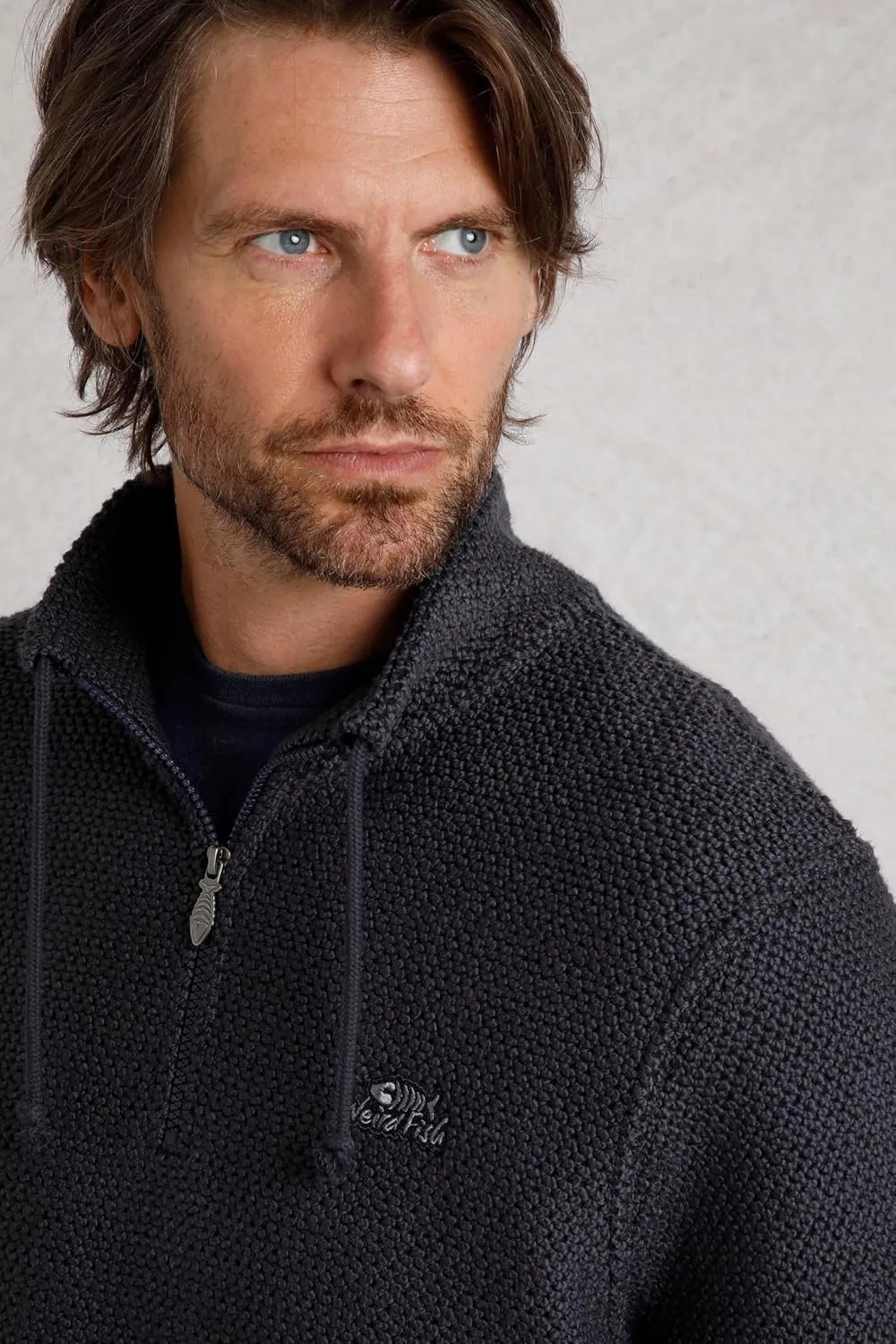 Cruiser Eco 1/4 Zip Macaroni Sweatshirt Denim Blue