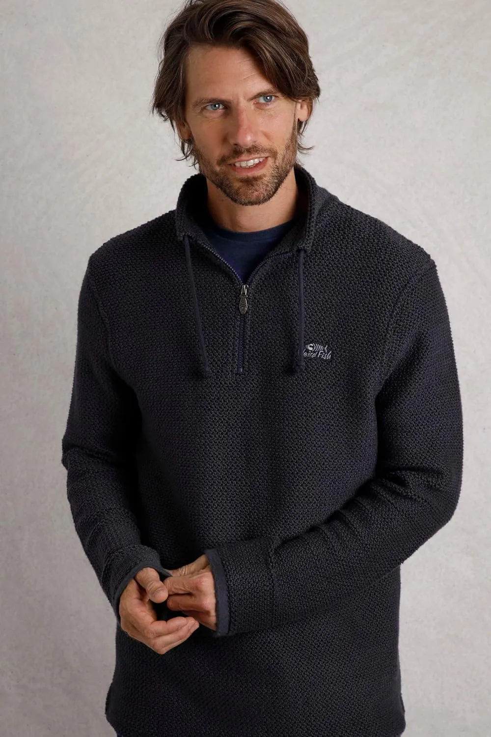 Cruiser Eco 1/4 Zip Macaroni Sweatshirt Denim Blue