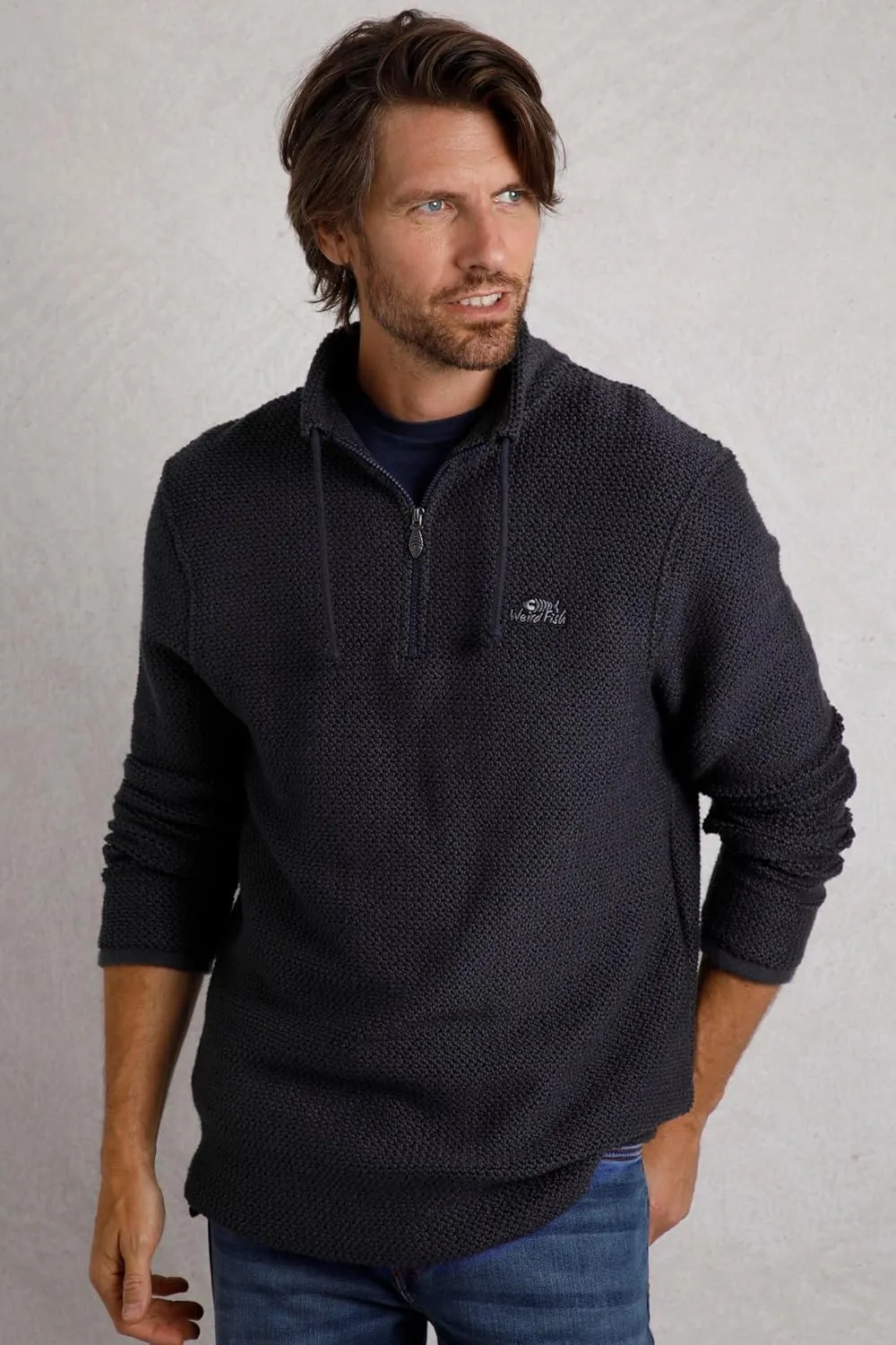 Cruiser Eco 1/4 Zip Macaroni Sweatshirt Denim Blue