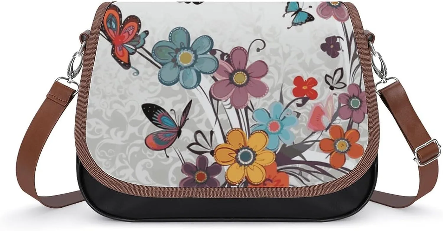 Cupcake Pattern Crossbody Bags for Women Travel Shoulder Bag Small Leather Cross Body Handbags