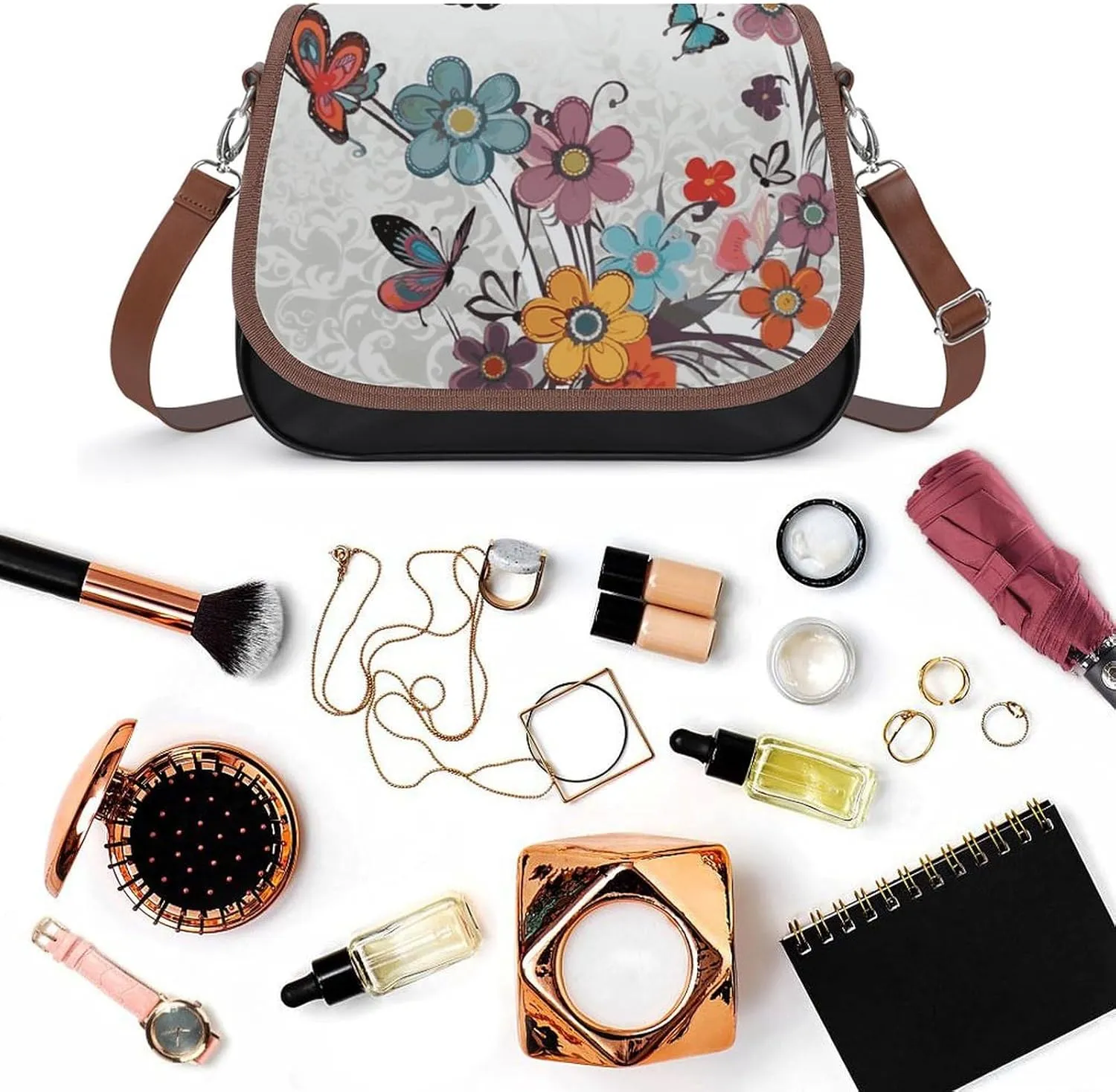 Cupcake Pattern Crossbody Bags for Women Travel Shoulder Bag Small Leather Cross Body Handbags