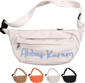 Custom Embroidered Fanny Pack – Personalized Belt Bag & Crossbody for Women – Perfect Travel Companion & Bridesmaid Gift（White）