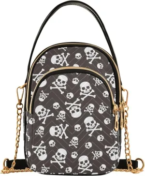 Cute Penguin Ski Pattern Women Crossbody Bags Multi Pockets Hand Bag for Womens, Travel Sling Bag