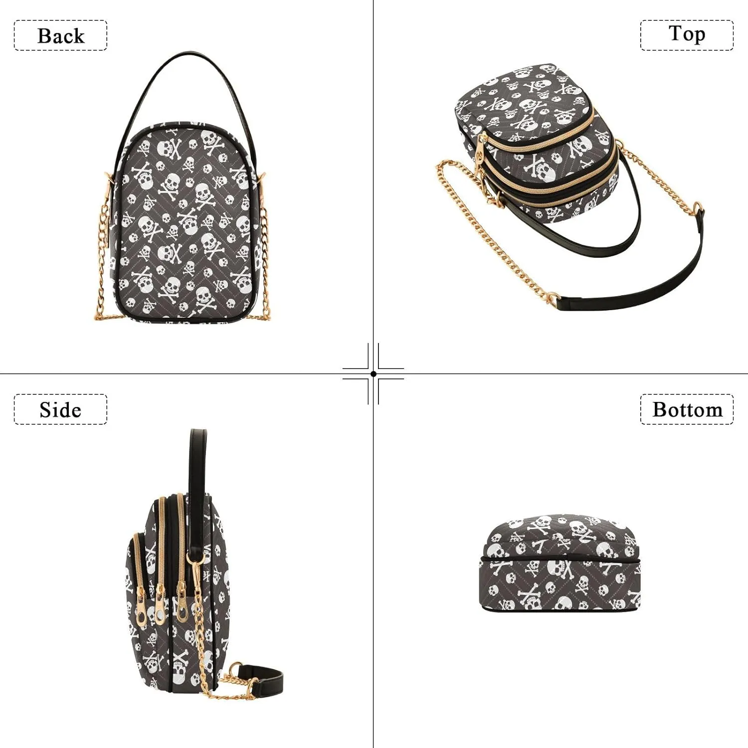 Cute Penguin Ski Pattern Women Crossbody Bags Multi Pockets Hand Bag for Womens, Travel Sling Bag