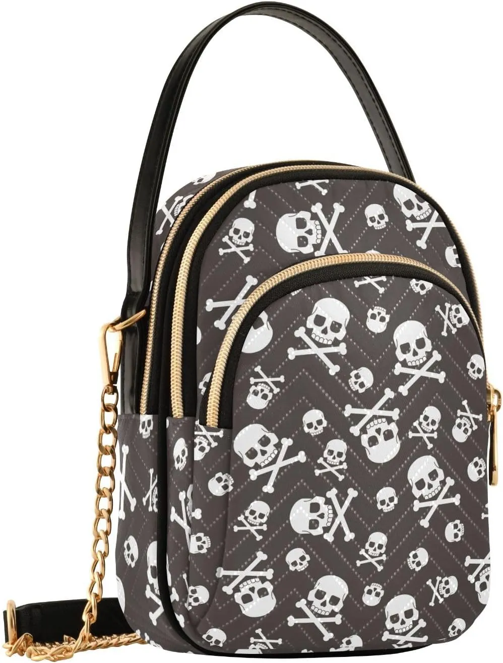 Cute Penguin Ski Pattern Women Crossbody Bags Multi Pockets Hand Bag for Womens, Travel Sling Bag