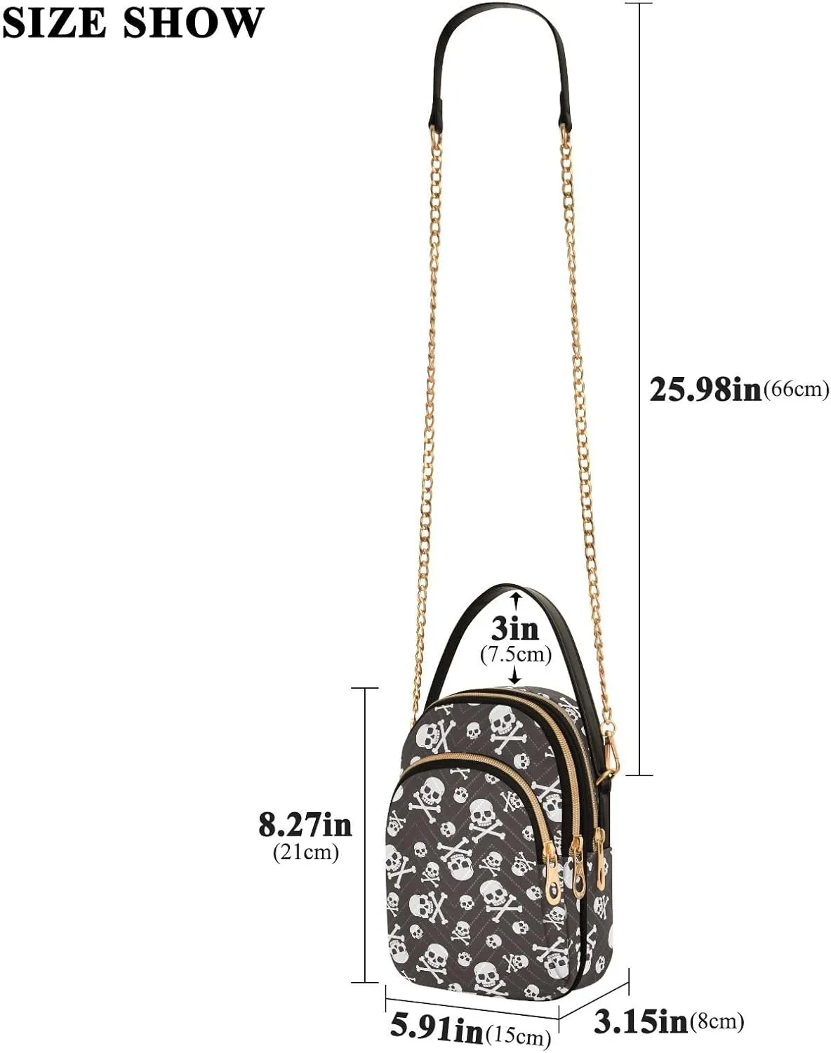Cute Penguin Ski Pattern Women Crossbody Bags Multi Pockets Hand Bag for Womens, Travel Sling Bag