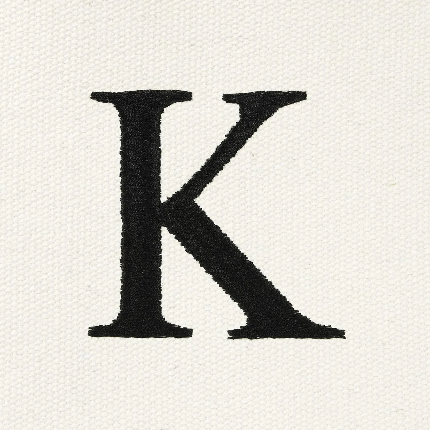 DALIX 20" K-Initial Tote Bag Monogrammed Cotton Canvas in Brown