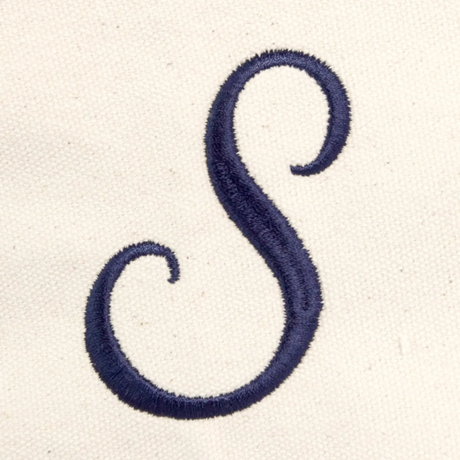 DALIX Personalized Tote Bag For Women Monogram Initial Open Top Navy Blue A-Z
