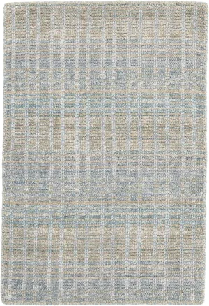 Dash and Albert Geneva Viscose & Cotton Area Rug - 2' x 3' Blue Geometric Handwoven Accent Rug - Durable, Low Pile, Low Traffic Friendly