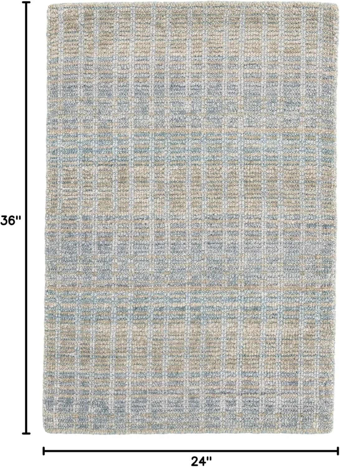 Dash and Albert Geneva Viscose & Cotton Area Rug - 2' x 3' Blue Geometric Handwoven Accent Rug - Durable, Low Pile, Low Traffic Friendly