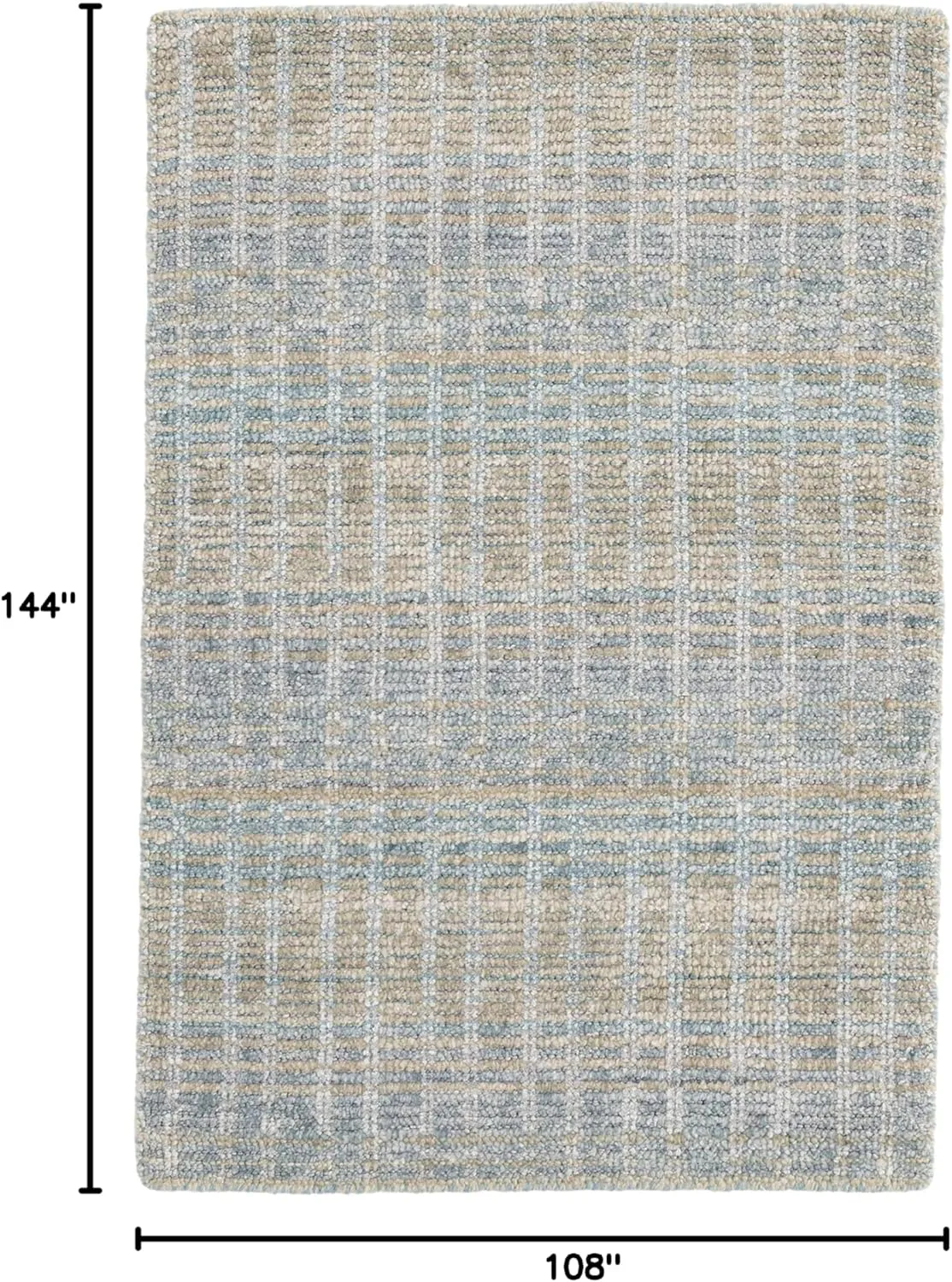Dash and Albert Geneva Viscose & Cotton Area Rug - 9' x 12' Blue Geometric Handwoven Accent Rug - Durable, Low Pile, Low Traffic Friendly
