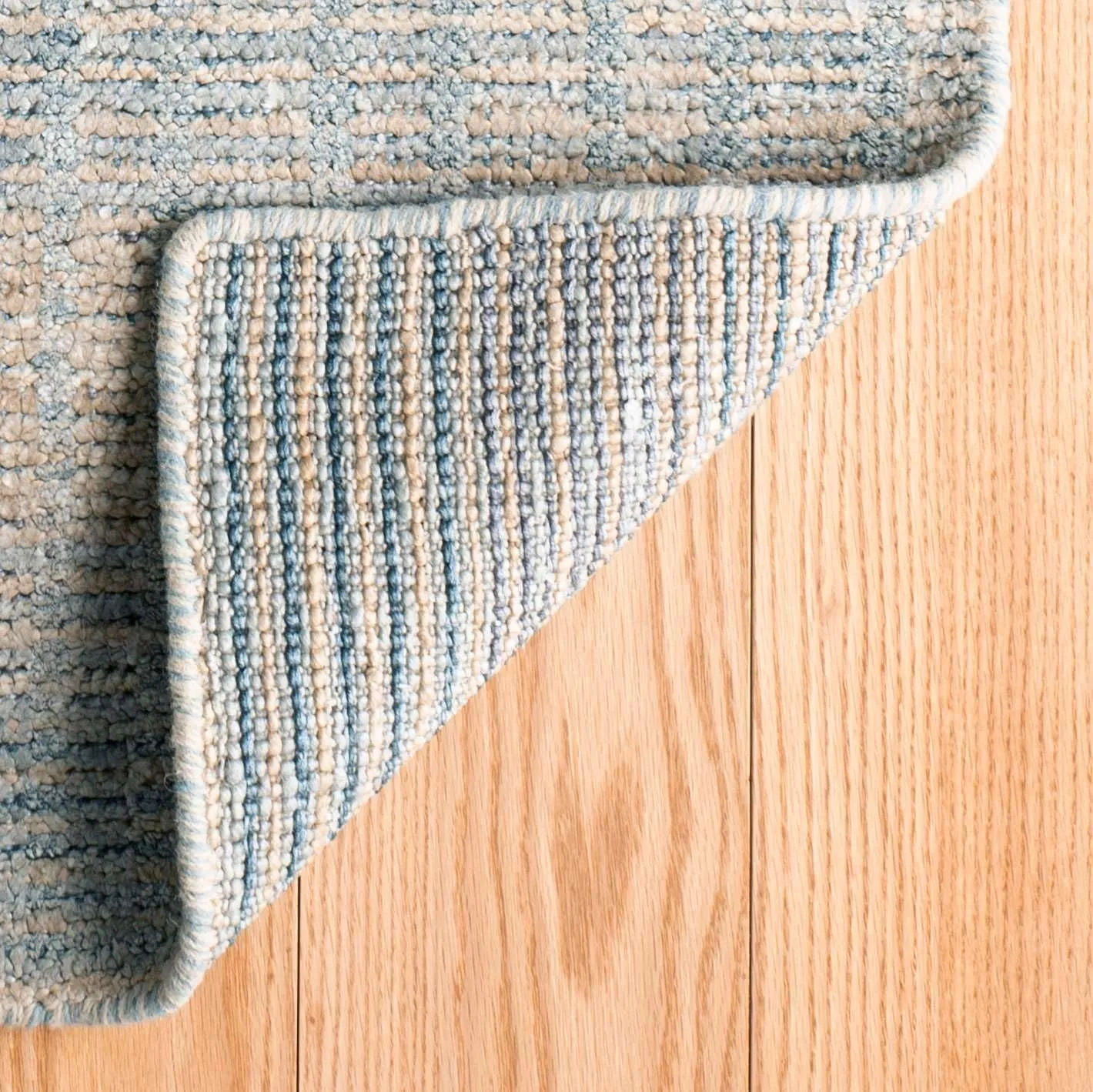 Dash and Albert Geneva Viscose & Cotton Area Rug - 9' x 12' Blue Geometric Handwoven Accent Rug - Durable, Low Pile, Low Traffic Friendly