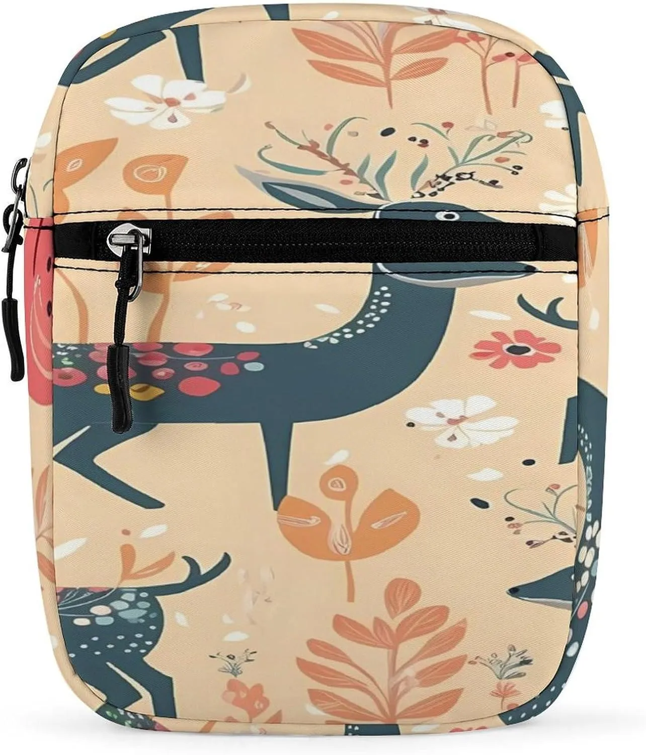 Deer Pattern Small Satchel Mini Crossbody Sling Bag Shoulder Bag for Men Women Workout Travelling