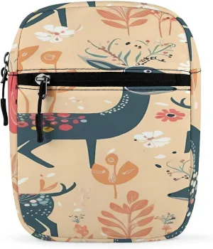 Deer Pattern Small Satchel Mini Crossbody Sling Bag Shoulder Bag for Men Women Workout Travelling