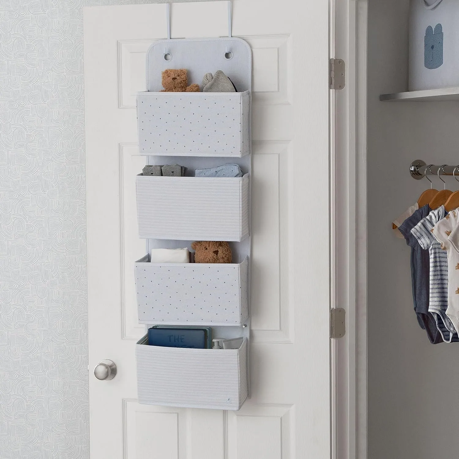 Delta Children Gap babyGap 2-Pack Over The Door Storage Organizer with 4 Pockets, Blue
