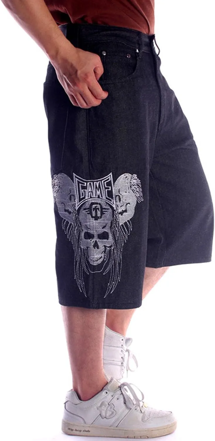 Denim Shorts Men Baggy Shorts Jorts Casual Loose Fit Hip Hop Skateboard Cargo Jeans