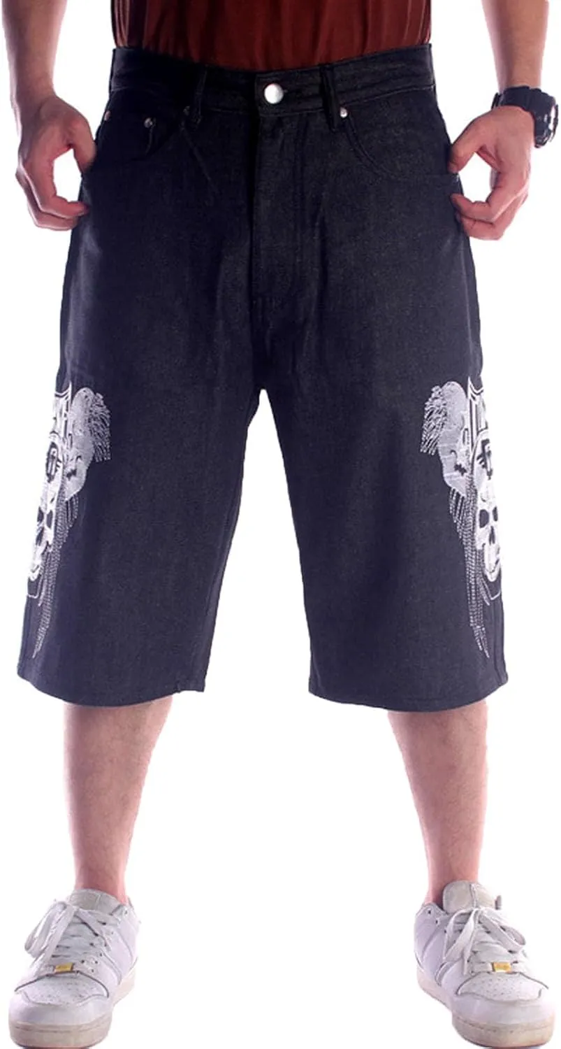 Denim Shorts Men Baggy Shorts Jorts Casual Loose Fit Hip Hop Skateboard Cargo Jeans