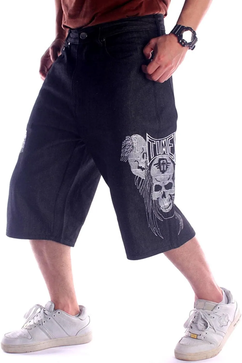 Denim Shorts Men Baggy Shorts Jorts Casual Loose Fit Hip Hop Skateboard Cargo Jeans