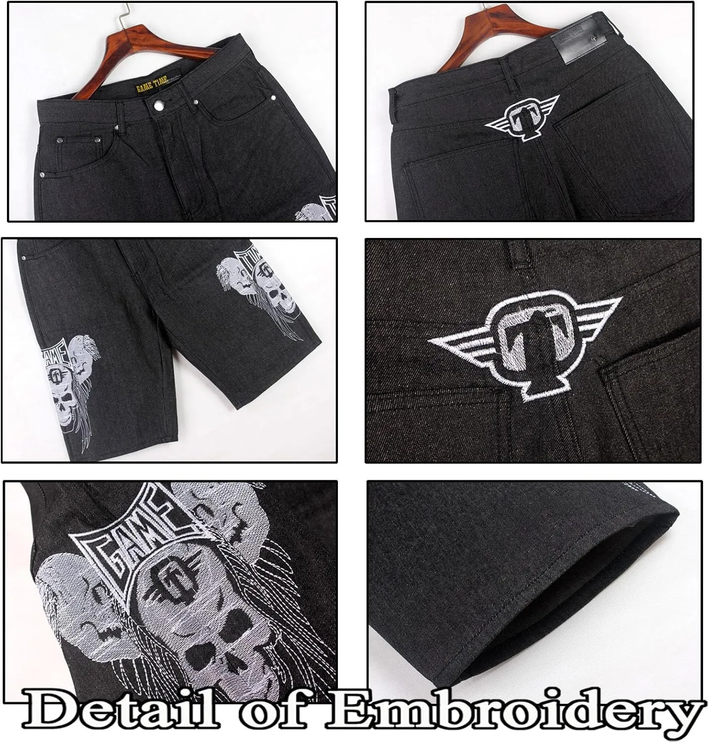 Denim Shorts Men Baggy Shorts Jorts Casual Loose Fit Hip Hop Skateboard Cargo Jeans