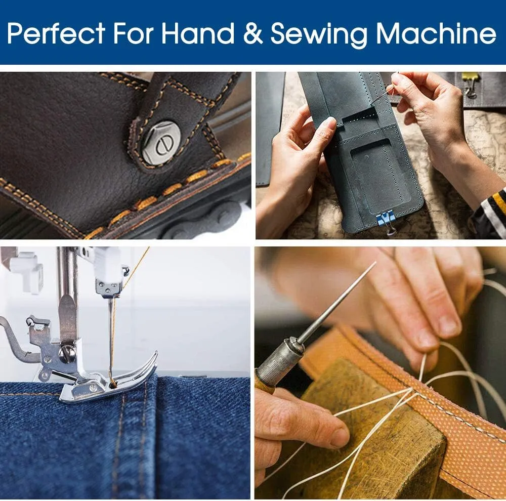 Desirable Life Bonded Nylon N66 Sewing Thread 1100 Yards Size #92 T90 280D/3 for Leather Denim Hand Machine Craft Shoe Bag Repairing Extra Strong Heavy Duty High Temperature Resistant Waterproof