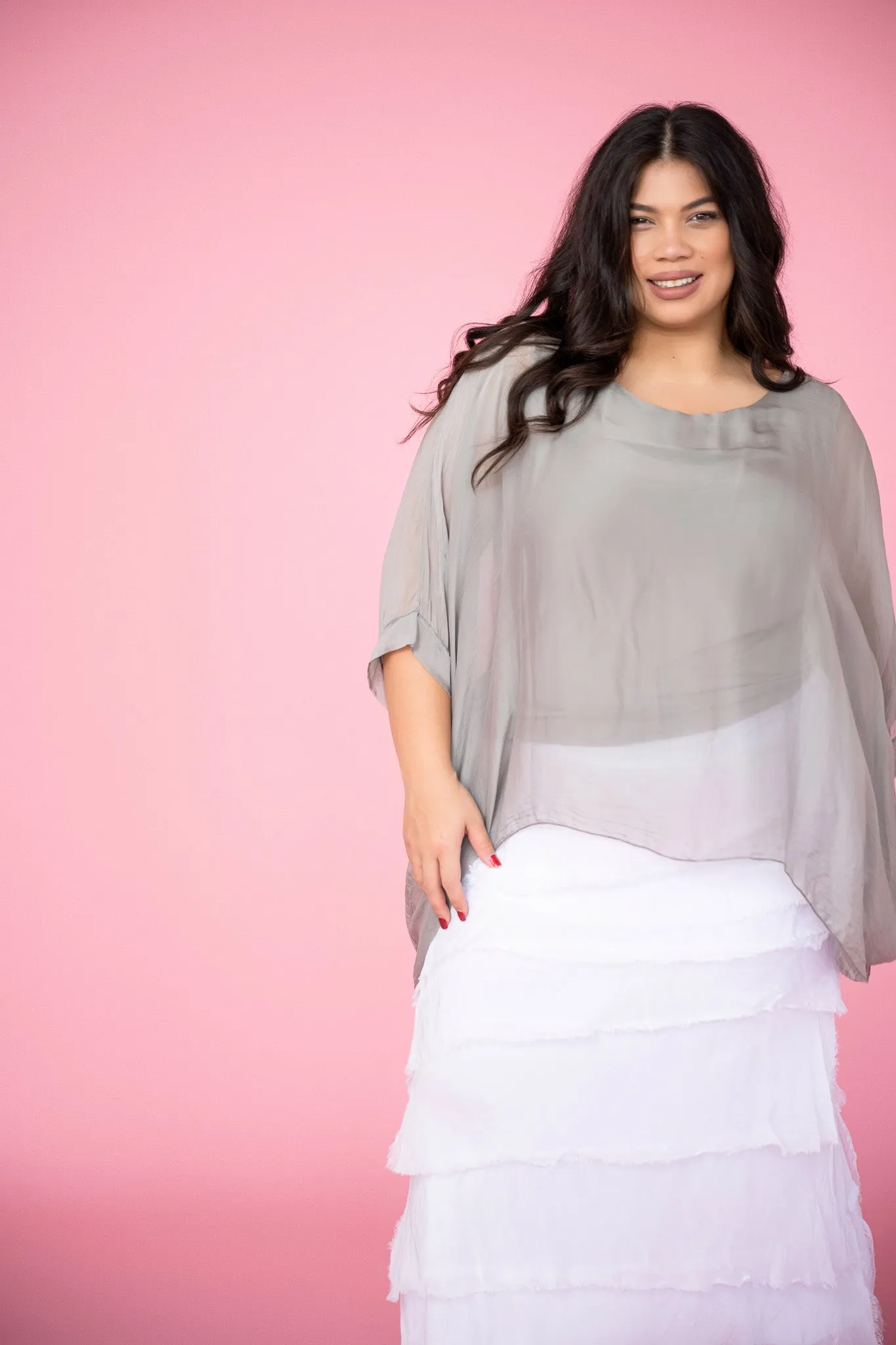 Diana Plain Silk Top | Fango