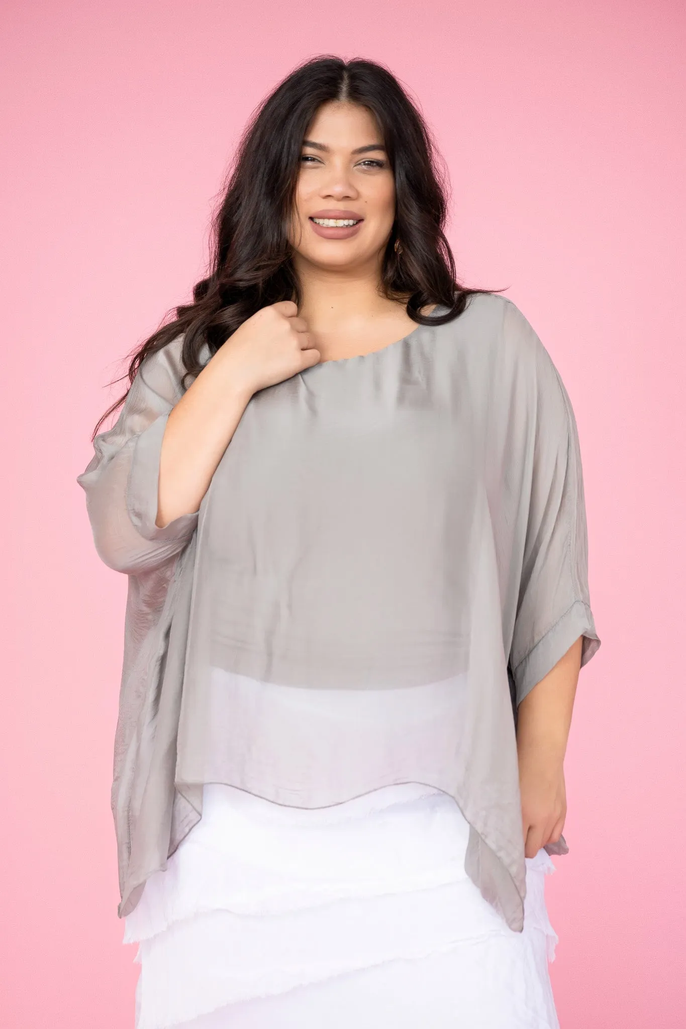 Diana Plain Silk Top | Fango