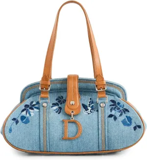 Dior Women's Pre-Loved Blue Denim Handbag