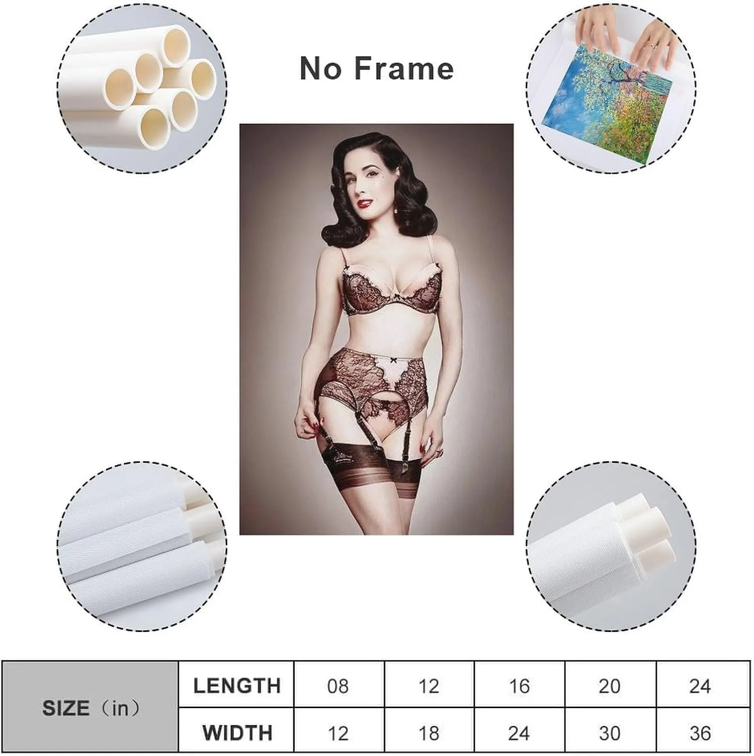 Dita Von Teese Silk Poster Print （35） Painting On Canvas Wall Art Poster Scroll Picture Print Living Room Walls Decor Home Posters 20x30inch(50x75cm)