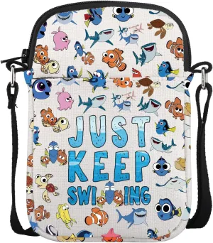 Do-y Fish Cartoon Characters Crossbody Purse Bags Fish Cartoon Messenger Bag Ocean Sea Animal Lover Gift