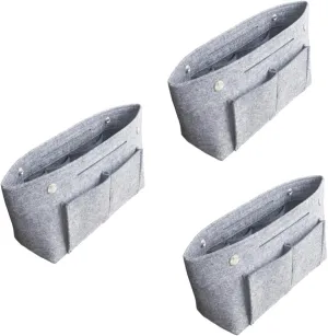 DOITOOL 2 pcs Tote Grey Holdder Toiletry Travel Divider Miss Handbag in for Portable Cosmetic Bag Storage, Greyx3pcs, Size 1x3pcs