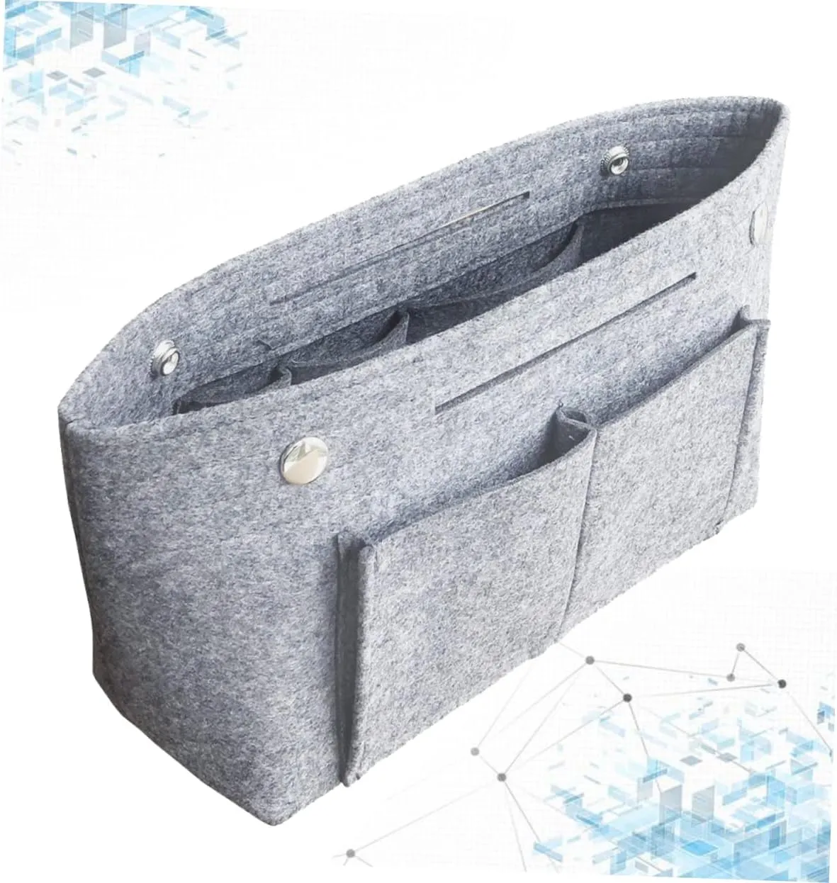 DOITOOL 2 pcs Tote Grey Holdder Toiletry Travel Divider Miss Handbag in for Portable Cosmetic Bag Storage, Greyx3pcs, Size 1x3pcs