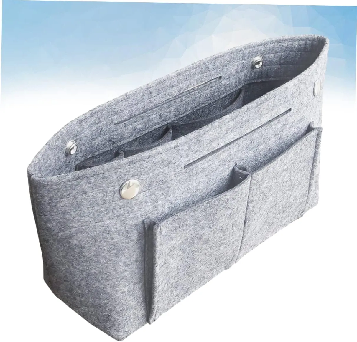DOITOOL 2 pcs Tote Grey Holdder Toiletry Travel Divider Miss Handbag in for Portable Cosmetic Bag Storage, Greyx3pcs, Size 1x3pcs