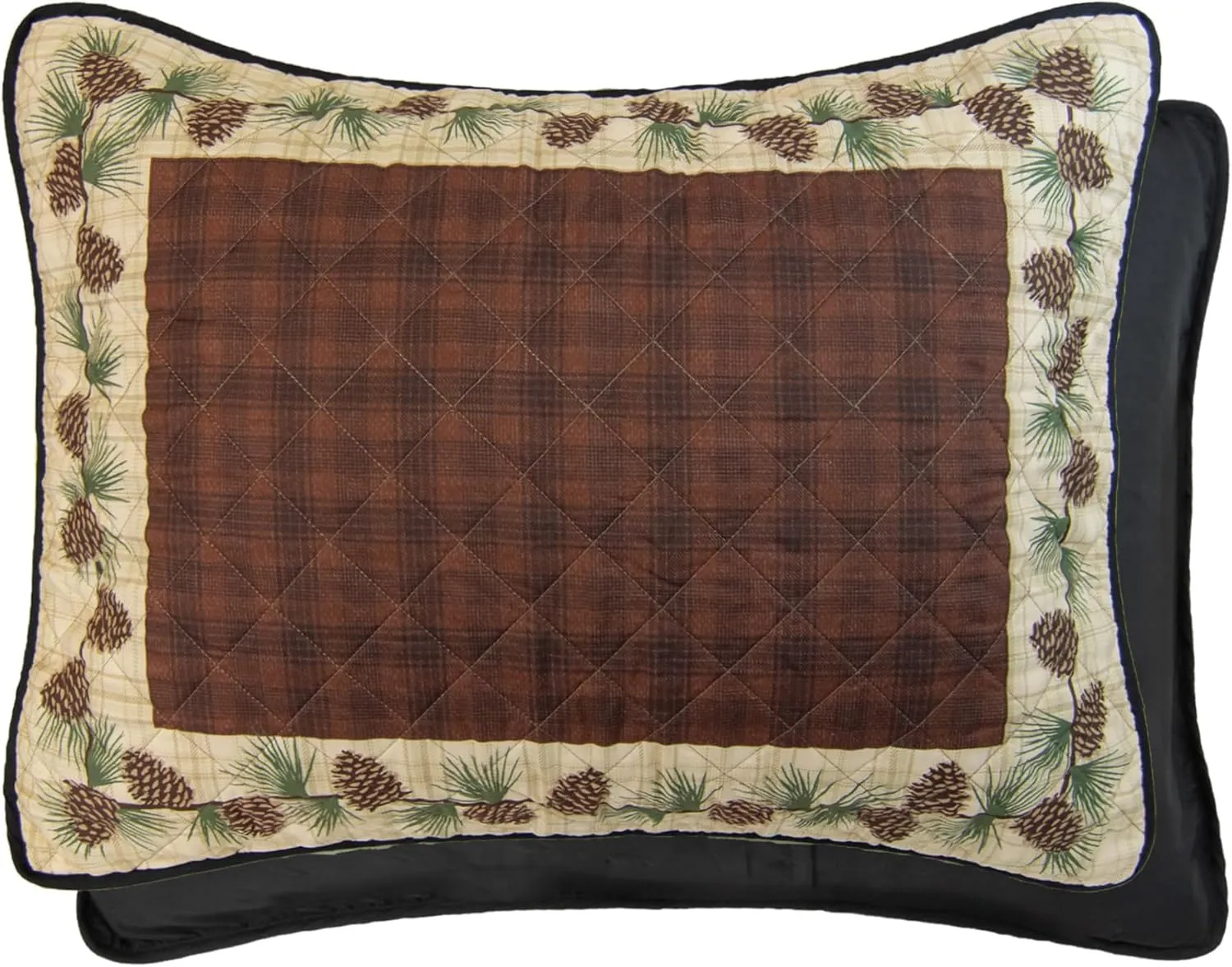 Donna Sharp Pine Circle Quilted Bedding Set - 3-Piece King Size Quilt Set - Includes 1 Quilt and 2 King Pillow Shams - Machine Washable - Traditional Design