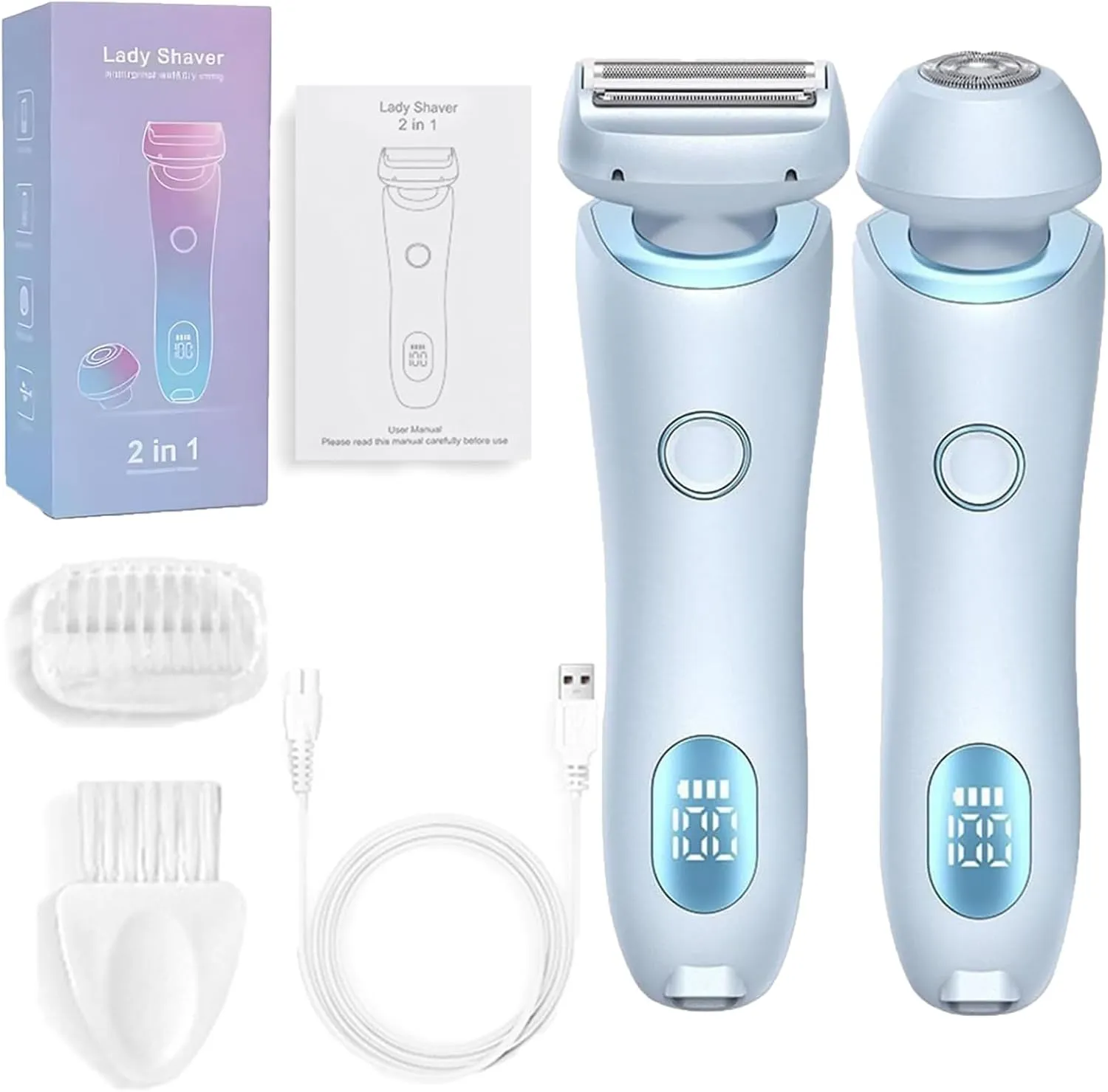 Duskofficial Razor for Women, The Gilde Pro 3.0 Razor Women, Silk Gilde Pro Electric Shaver, 2-in-1 Waterproof Painless Hair Removal Wet & Dry Shaver (Blue)