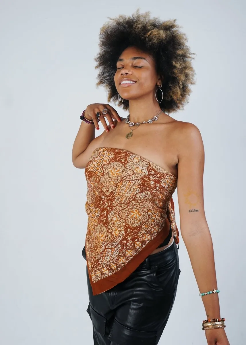 EARTHY BROWN REFINED SILK SQUARE
