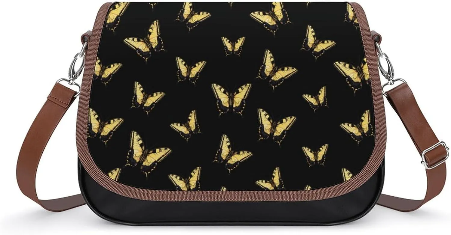 Eastern Tiger Swallowtail Butterfly Fashion Crossbody Bags for Women Lightweight Shoulder Handbags Travel Purse with Strap Custom Gifts