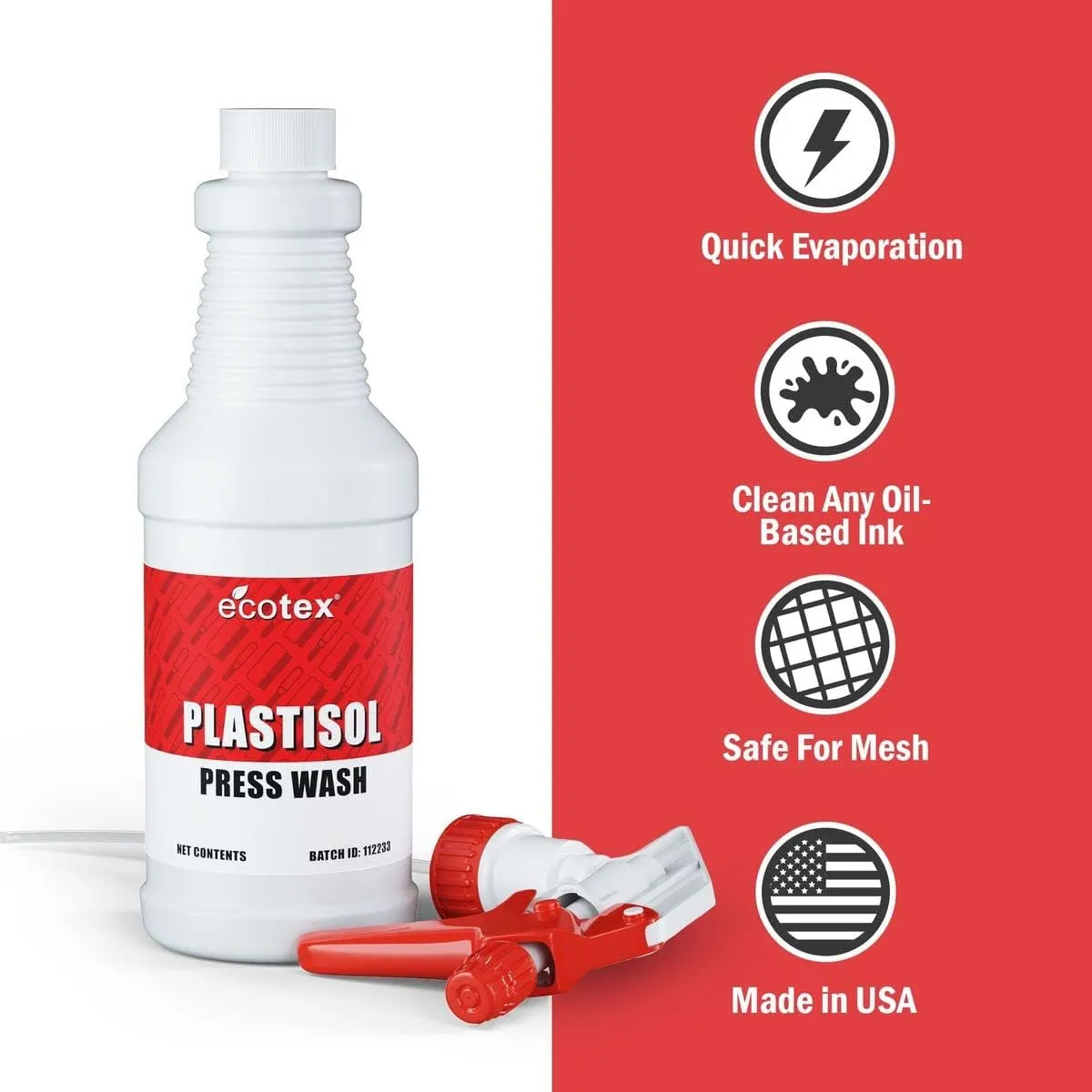 Ecotex® Plastisol Press Wash (Gallon - 128oz.) - Screen Printing Machine Cleaner and Degreaser - Remove Screen Printing Ink Color - Screen Print Direct®